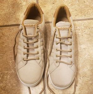 Sendoffer Adidas neo brown tan daily sneaker shoes